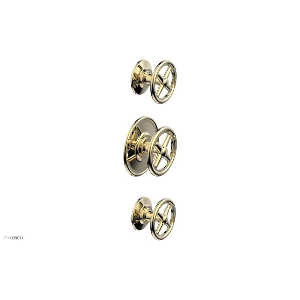 Phylrich - 1/2'' And 3/4''  Works Therm Shwr To, Cross Handle - Polished Brass Uncoated