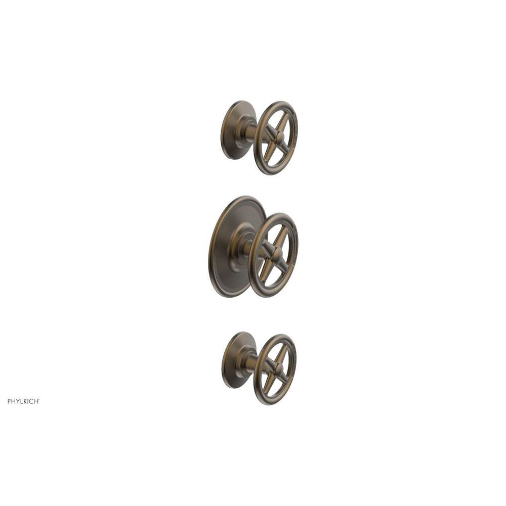 Phylrich - 1/2'' And 3/4''  Works Therm Shwr To, Cross Handle - Old English Brass