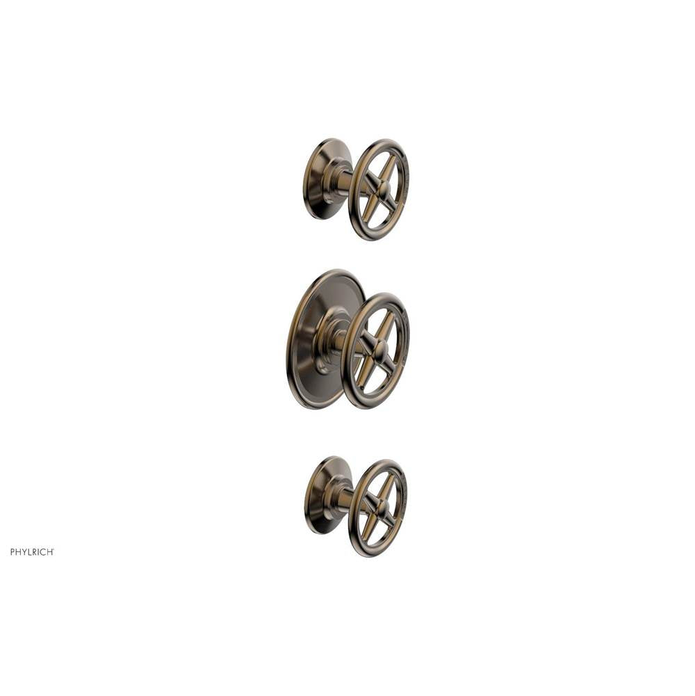 Phylrich - 1/2'' And 3/4''  Works Therm Shwr To, Cross Handle - Antique Brass
