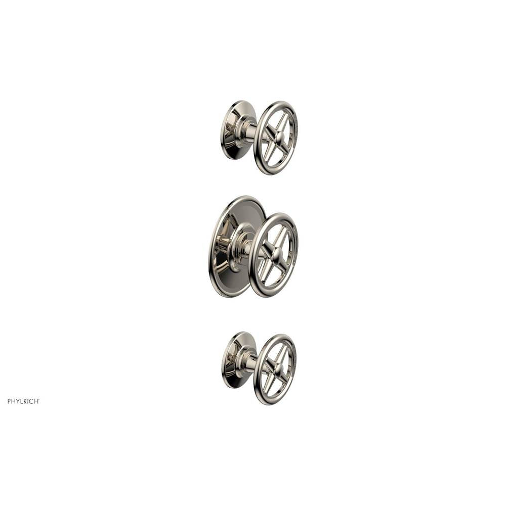 Phylrich - 1/2'' And 3/4''  Works Therm Shwr To, Cross Handle - Polished Nickel