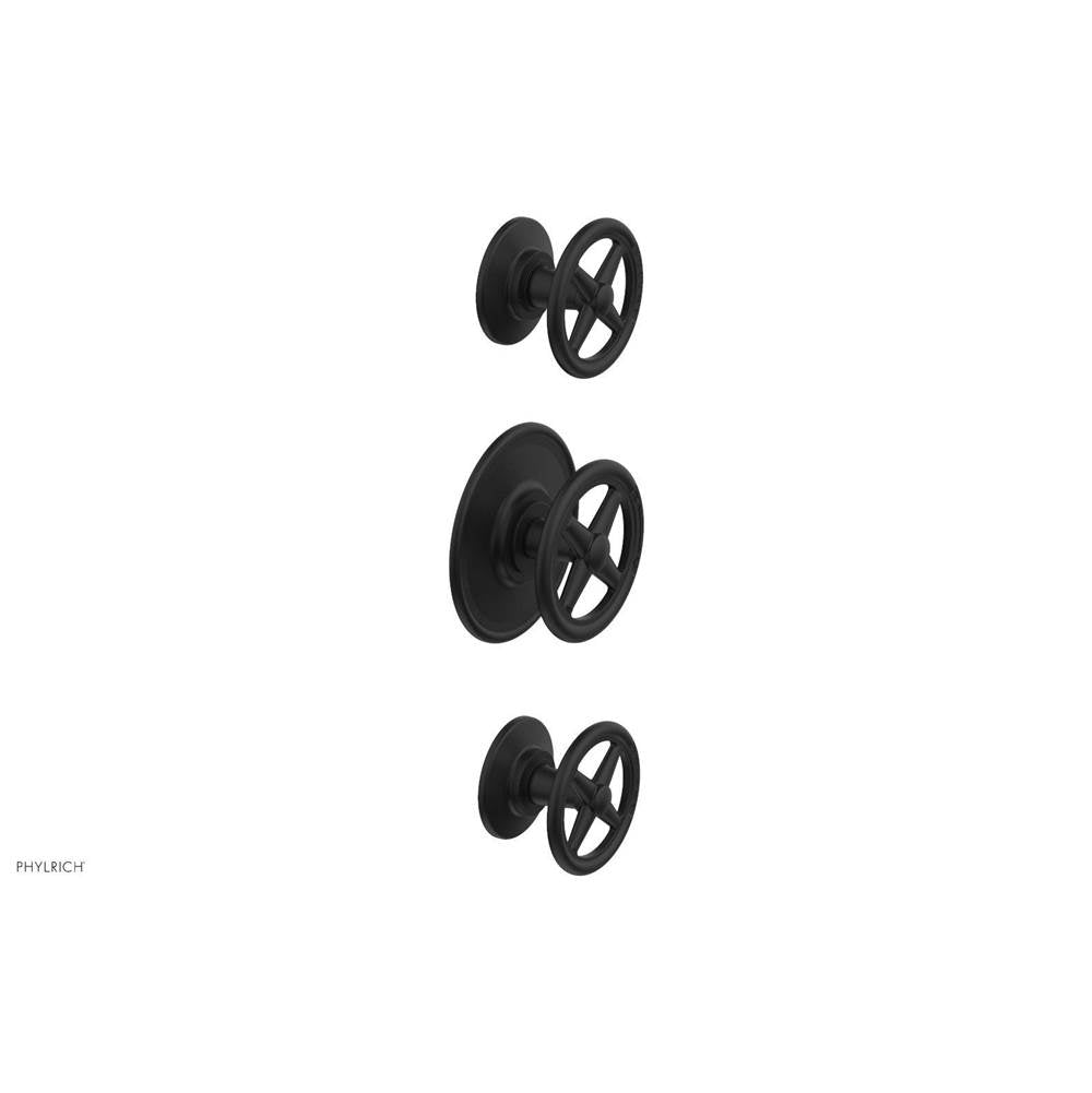 Phylrich - 1/2'' And 3/4''  Works Therm Shwr To, Cross Handle - Matte Black