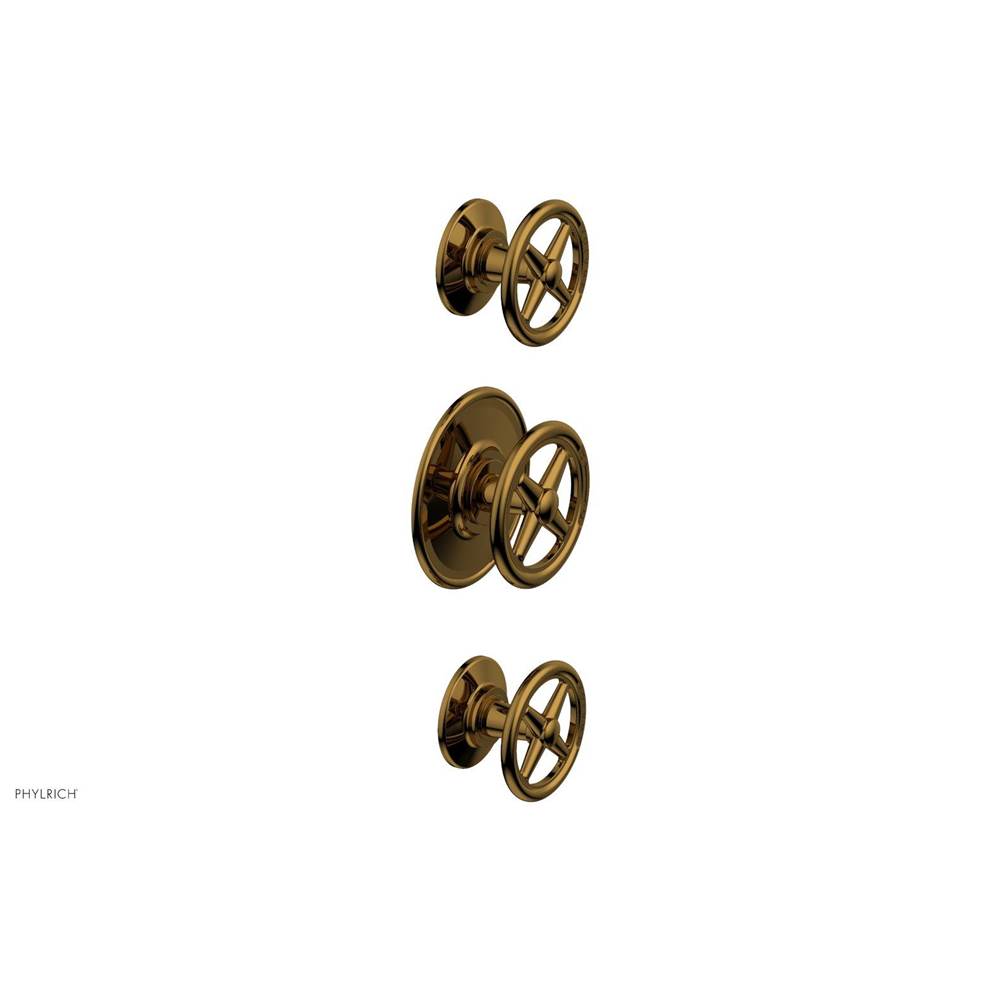 Phylrich - 1/2'' And 3/4''  Works Therm Shwr To, Cross Handle - French Brass
