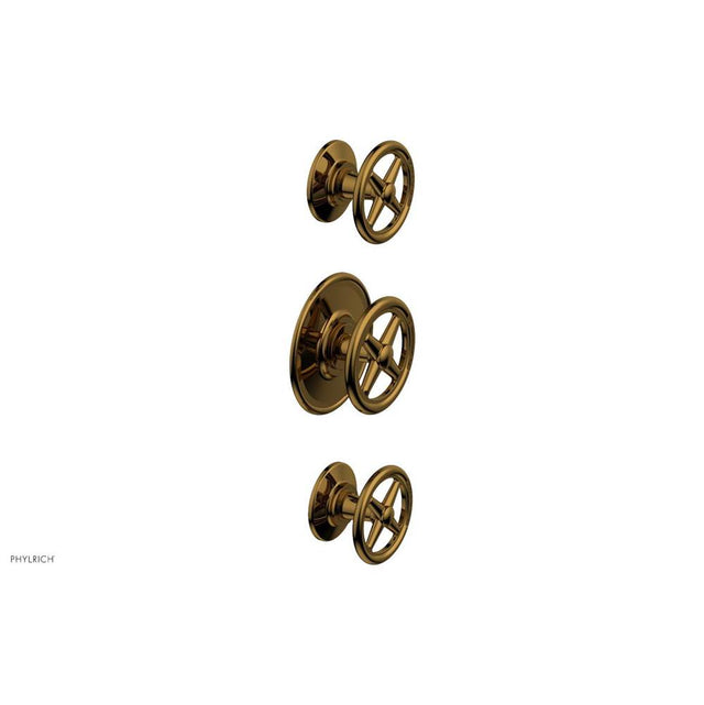 Phylrich - 1/2'' And 3/4''  Works Therm Shwr To, Cross Handle - French Brass