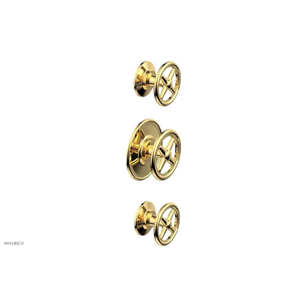 Phylrich - 1/2'' And 3/4''  Works Therm Shwr To, Cross Handle - Polished Gold