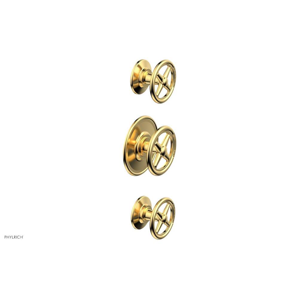 Phylrich - 1/2'' And 3/4''  Works Therm Shwr To, Cross Handle - Satin Gold