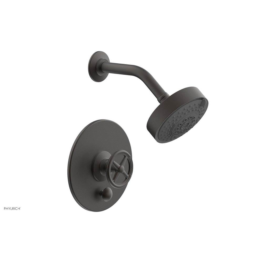 Phylrich - Pb  Works  Shwr And Div Set, Cross Handle - Old Rubbed Bronze