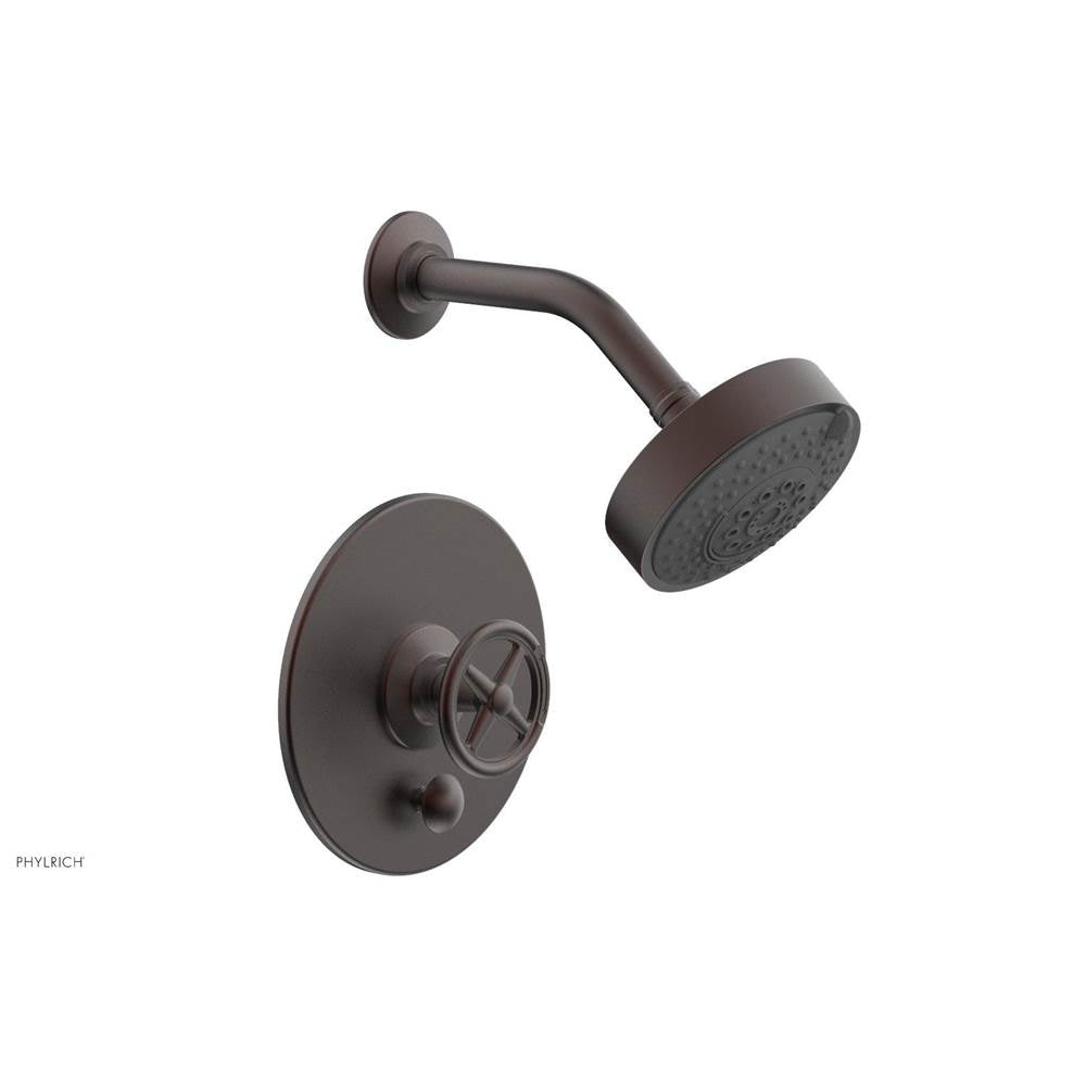 Phylrich - Pb  Works  Shwr And Div Set, Cross Handle - Weathered Copper