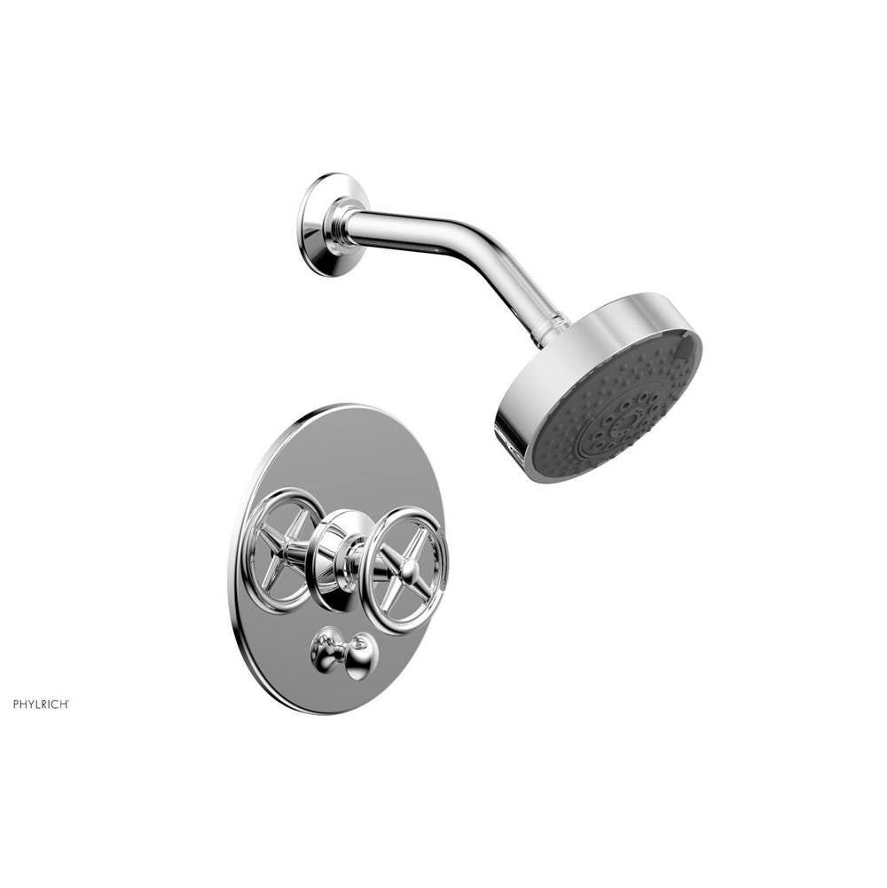 Phylrich - Pb  Works  Shwr And Div Set, Cross Handle - Polished Chrome