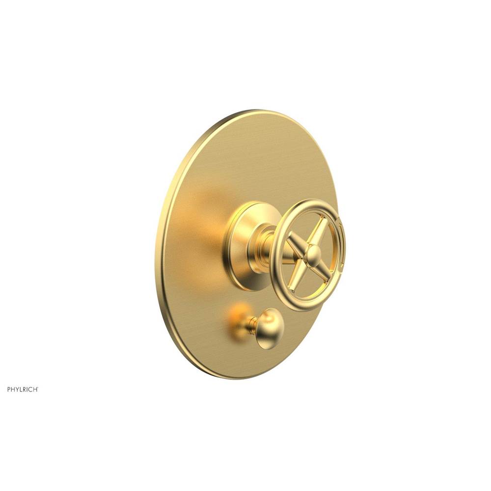 Phylrich - Pb  Works  Shwr Plate W/Div, Cross Handle - Burnished Gold