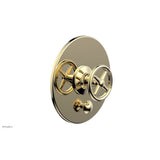 Phylrich - Pb  Works  Shwr Plate W/Div, Cross Handle - Polished Brass Uncoated