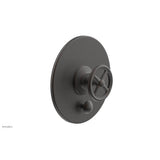 Phylrich - Pb  Works  Shwr Plate W/Div, Cross Handle - Old Rubbed Bronze