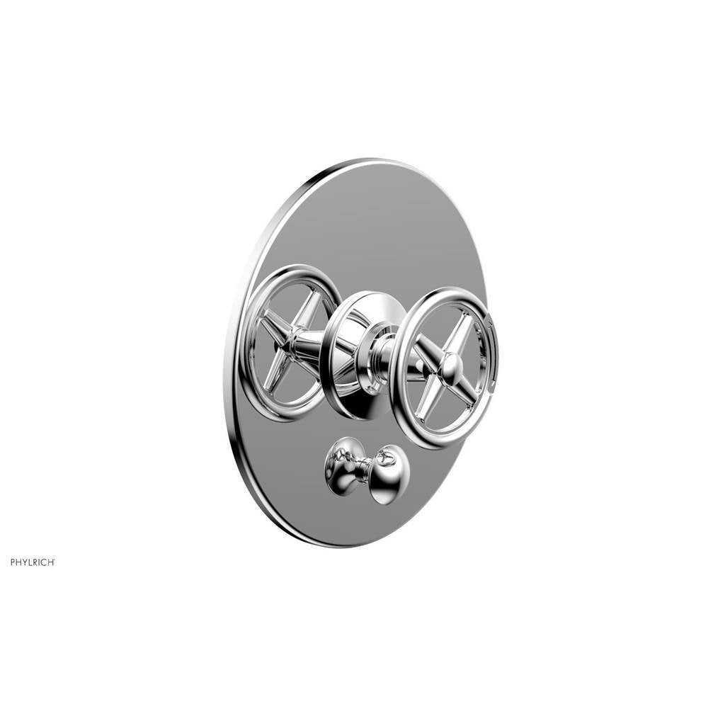 Phylrich - Pb  Works  Shwr Plate W/Div, Cross Handle - Polished Chrome