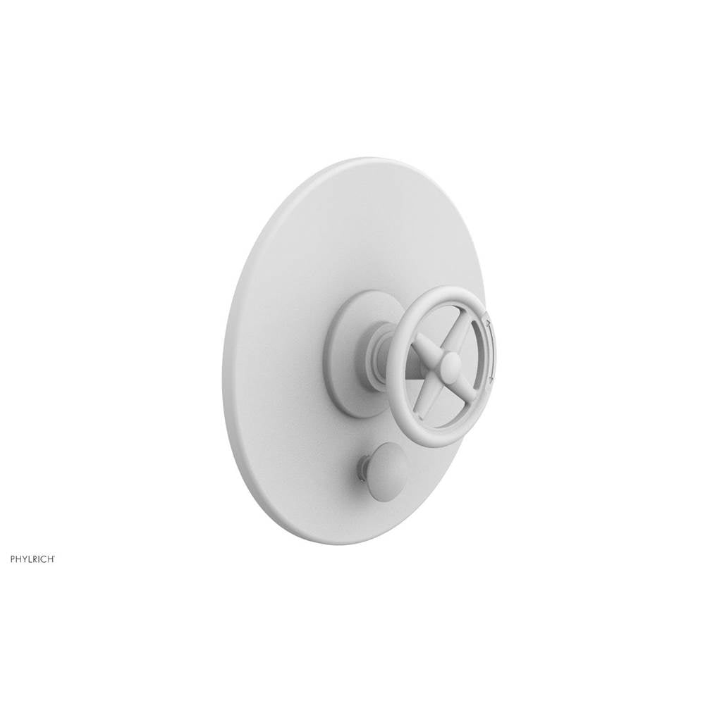 Phylrich - Pb  Works  Shwr Plate W/Div, Cross Handle - Satin White