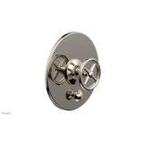 Phylrich - Pb  Works  Shwr Plate W/Div, Cross Handle - Polished Nickel