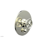 Phylrich - Pb  Works  Shwr Plate W/Div, Cross Handle - Satin Nickel