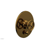 Phylrich - Pb  Works  Shwr Plate W/Div, Cross Handle - French Brass