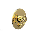 Phylrich - Pb  Works  Shwr Plate W/Div, Cross Handle - Polished Gold