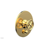 Phylrich - Pb  Works  Shwr Plate W/Div, Cross Handle - Satin Gold