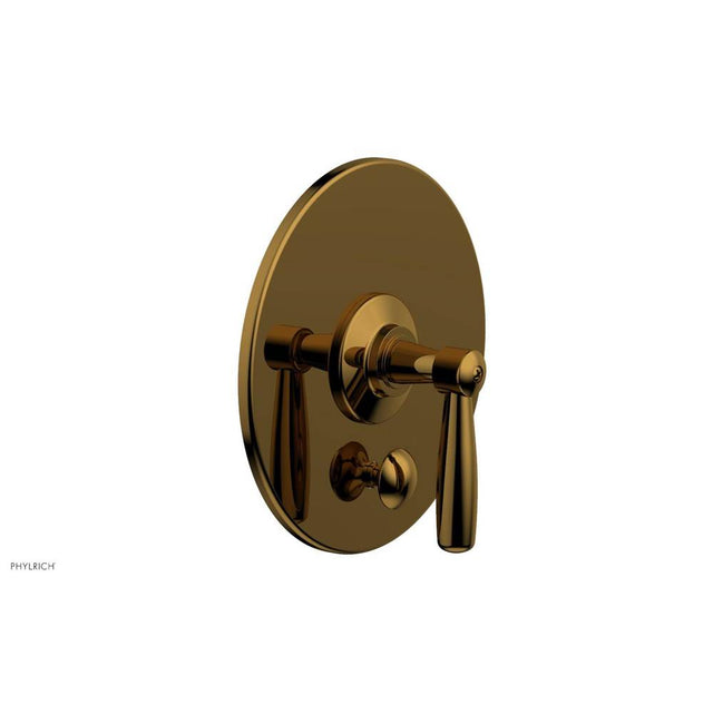 Phylrich - Pb  Works  Shwr Plate W/Div, Lever Handle - French Brass