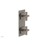 Phylrich - CROI - Thermostatic Valve with Volume Control or Diverter - Cross Handles - Pewter