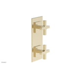 Phylrich - CROI - Thermostatic Valve with Volume Control or Diverter - Cross Handles - Polished Brass Uncoated