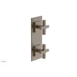 Phylrich - CROI - Thermostatic Valve with Volume Control or Diverter - Cross Handles - Old English Brass
