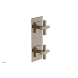 Phylrich - CROI - Thermostatic Valve with Volume Control or Diverter - Cross Handles - Antique Brass