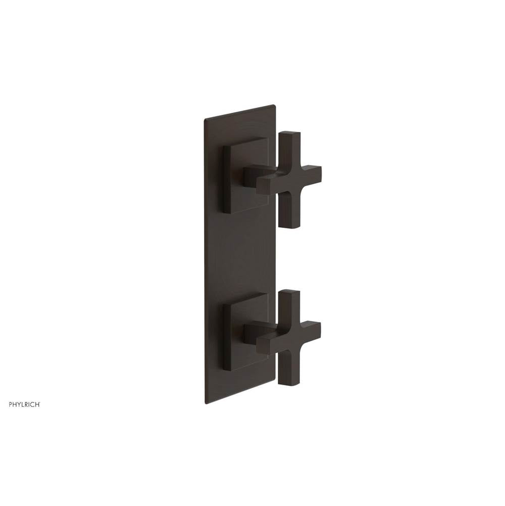 Phylrich - CROI - Thermostatic Valve with Volume Control or Diverter - Cross Handles - Antique Bronze