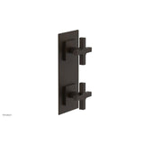 Phylrich - CROI - Thermostatic Valve with Volume Control or Diverter - Cross Handles - Antique Bronze