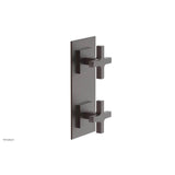 Phylrich - CROI - Thermostatic Valve with Volume Control or Diverter - Cross Handles - Weathered Copper