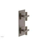 Phylrich - CROI - Thermostatic Valve with Volume Control or Diverter - Cross Handles - Architectural Bronze