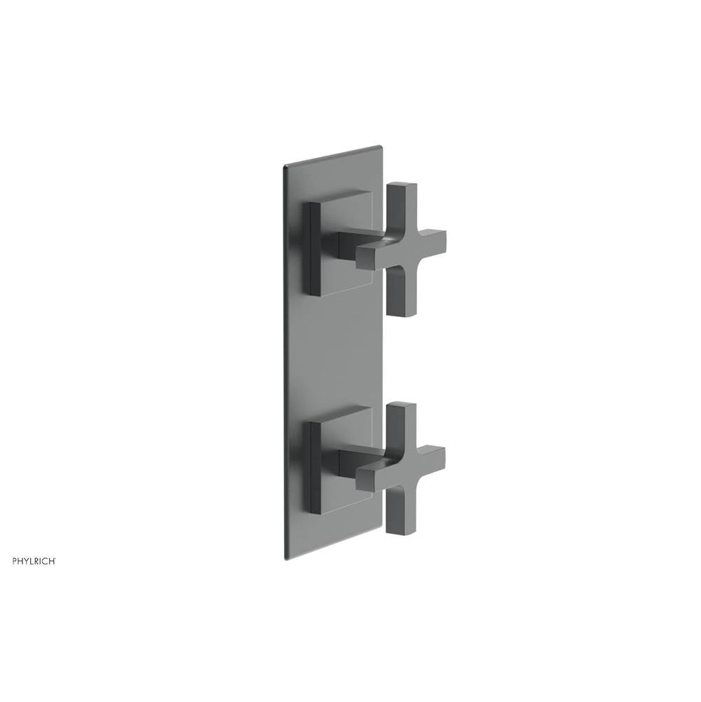 Phylrich - CROI - Thermostatic Valve with Volume Control or Diverter - Cross Handles - Gun Metal