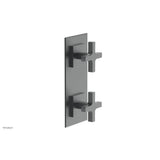 Phylrich - CROI - Thermostatic Valve with Volume Control or Diverter - Cross Handles - Gun Metal