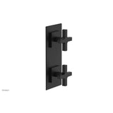 Phylrich - CROI - Thermostatic Valve with Volume Control or Diverter - Cross Handles - Matte Black