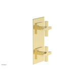 Phylrich - CROI - Thermostatic Valve with Volume Control or Diverter - Cross Handles - Polished Brass