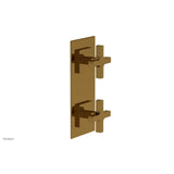 Phylrich - CROI - Thermostatic Valve with Volume Control or Diverter - Cross Handles - French Brass