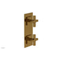 Phylrich - CROI - Thermostatic Valve with Volume Control or Diverter - Cross Handles - French Brass