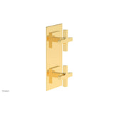 Phylrich - CROI - Thermostatic Valve with Volume Control or Diverter - Cross Handles - Polished Gold