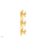 Phylrich - CROI - Thermostatic Valve with Two Volume Control - Cross Handles - Burnished Gold