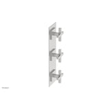 Phylrich - CROI - Thermostatic Valve with Two Volume Control - Cross Handles - Satin chrome