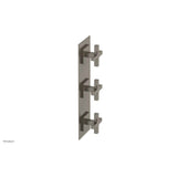 Phylrich - CROI - Thermostatic Valve with Two Volume Control - Cross Handles - Pewter
