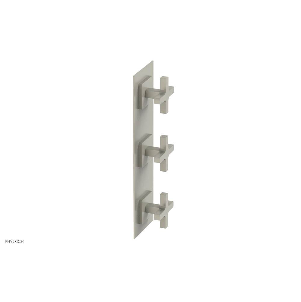 Phylrich - CROI - Thermostatic Valve with Two Volume Control - Cross Handles - Burnished Nickel
