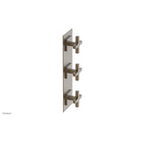 Phylrich - CROI - Thermostatic Valve with Two Volume Control - Cross Handles - Old English Brass