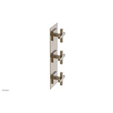Phylrich - CROI - Thermostatic Valve with Two Volume Control - Cross Handles - Antique Brass
