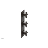 Phylrich - CROI - Thermostatic Valve with Two Volume Control - Cross Handles - Antique Bronze