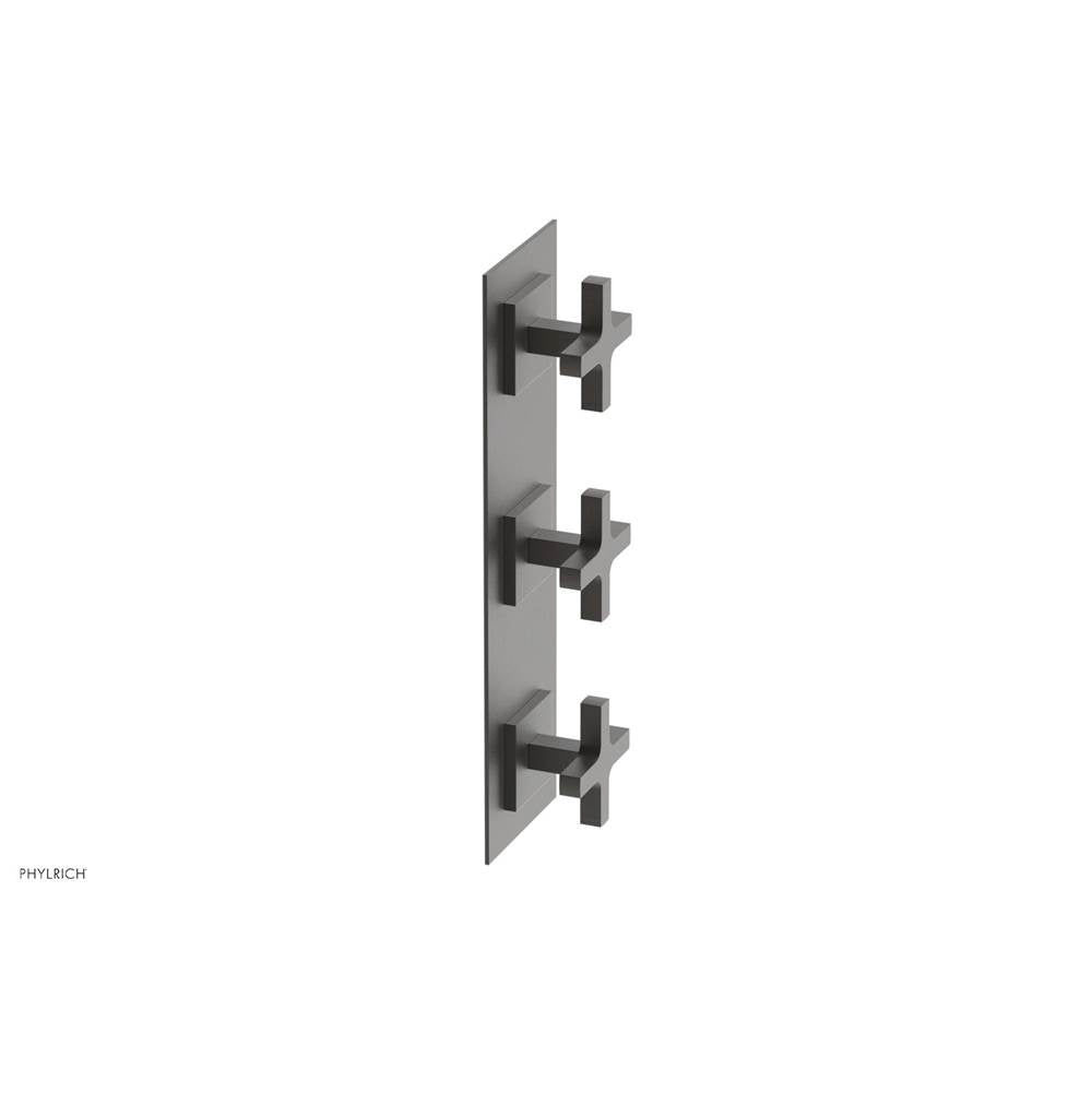 Phylrich - CROI - Thermostatic Valve with Two Volume Control - Cross Handles - Oil Rubbed Bronze