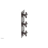 Phylrich - CROI - Thermostatic Valve with Two Volume Control - Cross Handles - Weathered Copper