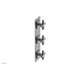Phylrich - CROI - Thermostatic Valve with Two Volume Control - Cross Handles - Gun Metal