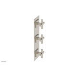Phylrich - CROI - Thermostatic Valve with Two Volume Control - Cross Handles - Polished Nickel