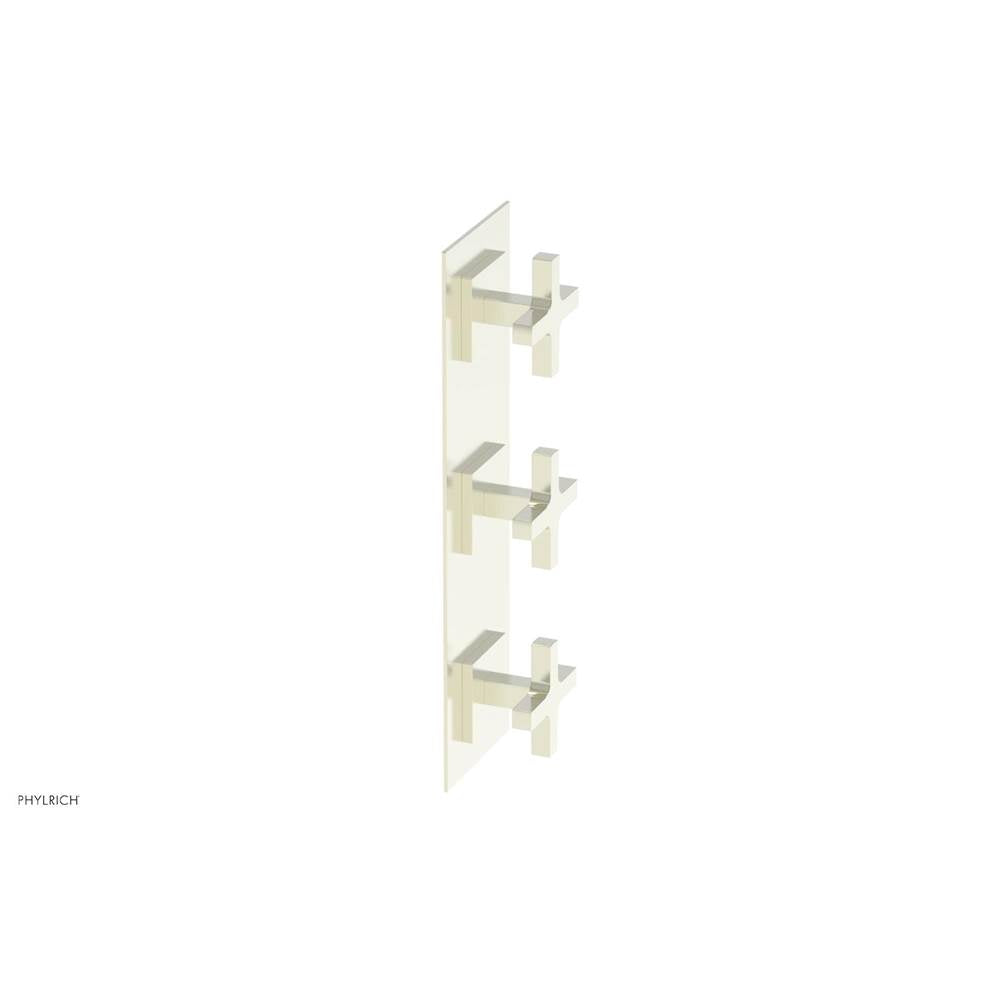 Phylrich - CROI - Thermostatic Valve with Two Volume Control - Cross Handles - Satin Nickel